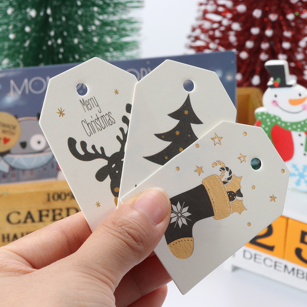 Kraft Hang Tag - 50/100PCS Christmas Hang Paper Tags Merry