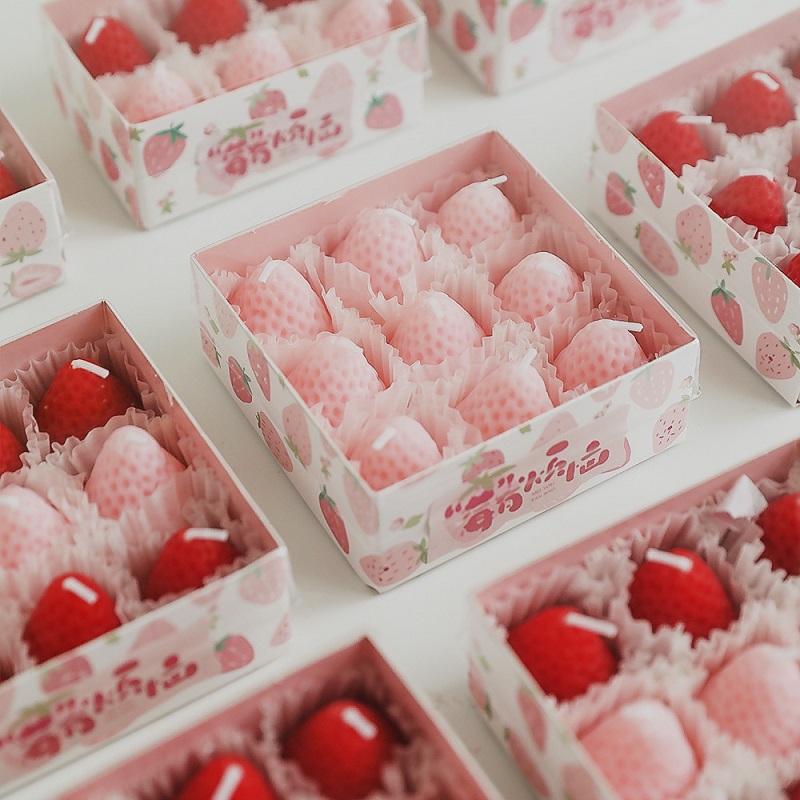 Candle Surprise - 4/6/9PCS Strawberry Shaped Scented Candles Gift