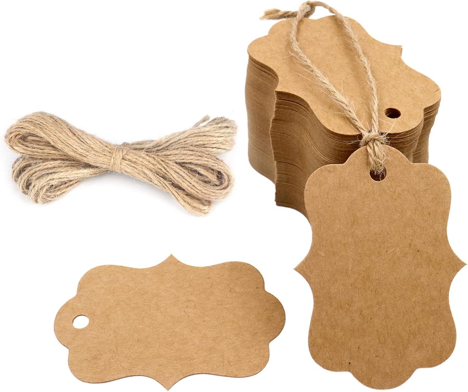 Kraft Hang Tag - 100PCS Kraft Gift Tags with Jute