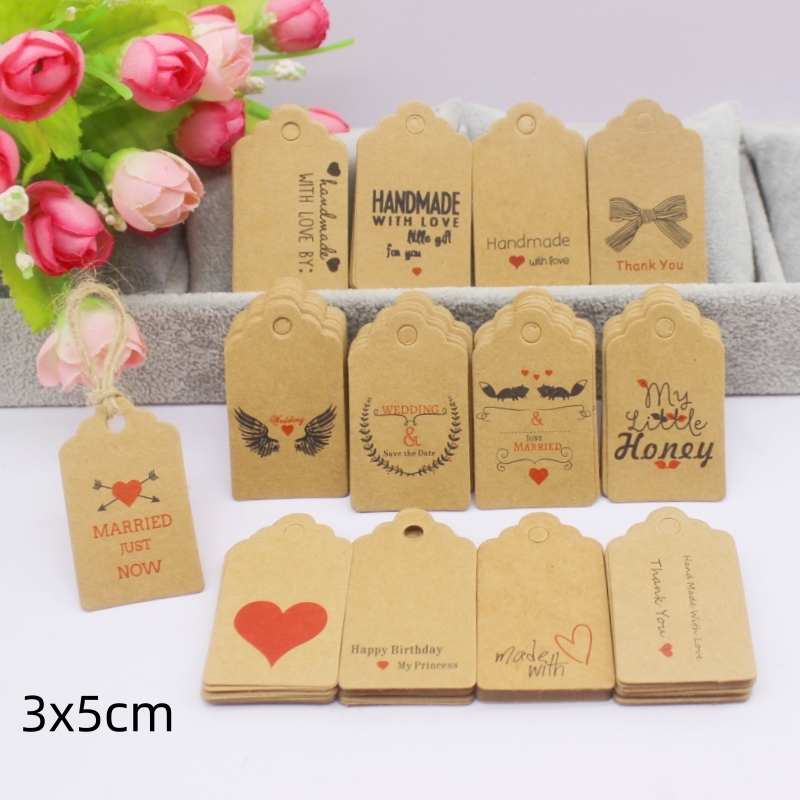 100pcs+100string 3x5cm white/k - Kraft Hang Tag recensione e prezzo